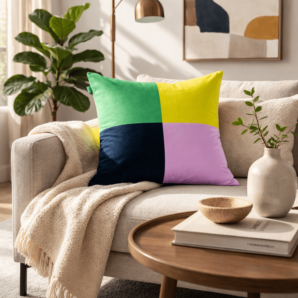 Citrus Orchid Pillow styled