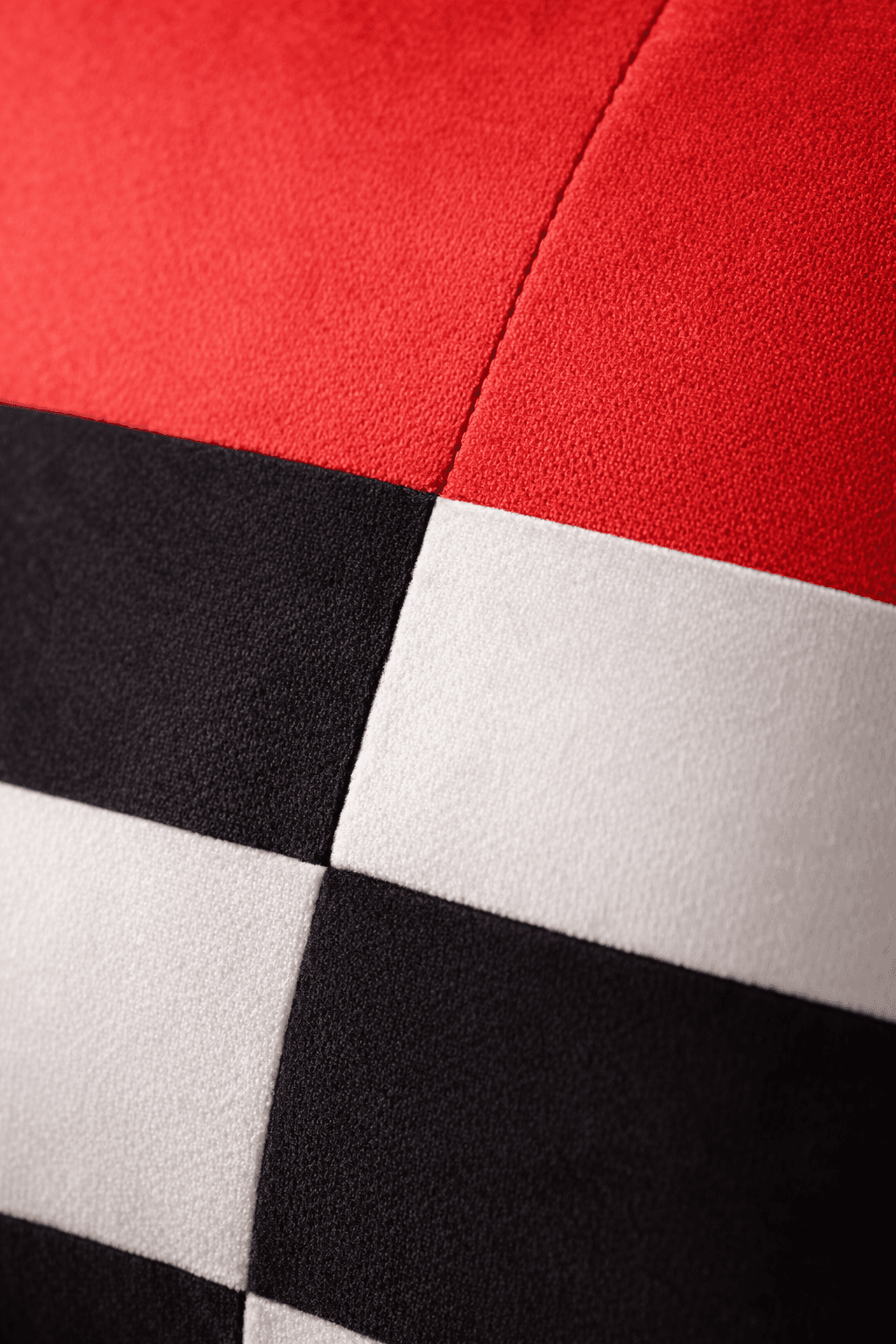 Crimson Contrast Pillow close up