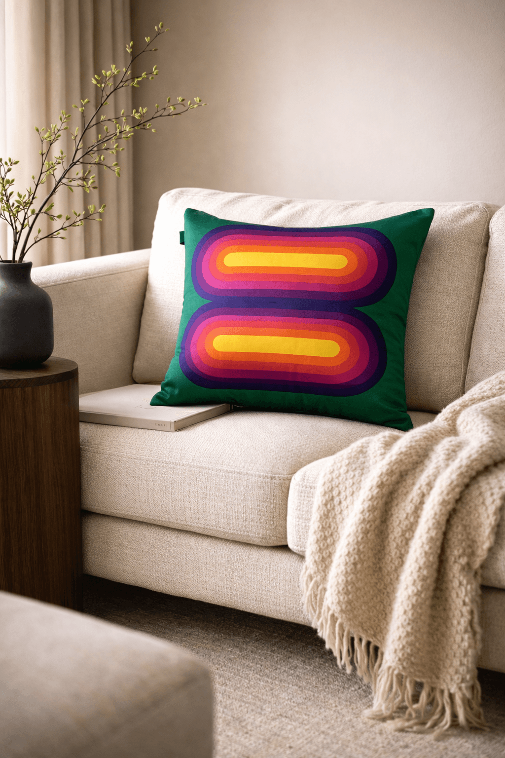 Emerald Ember Pillow styled