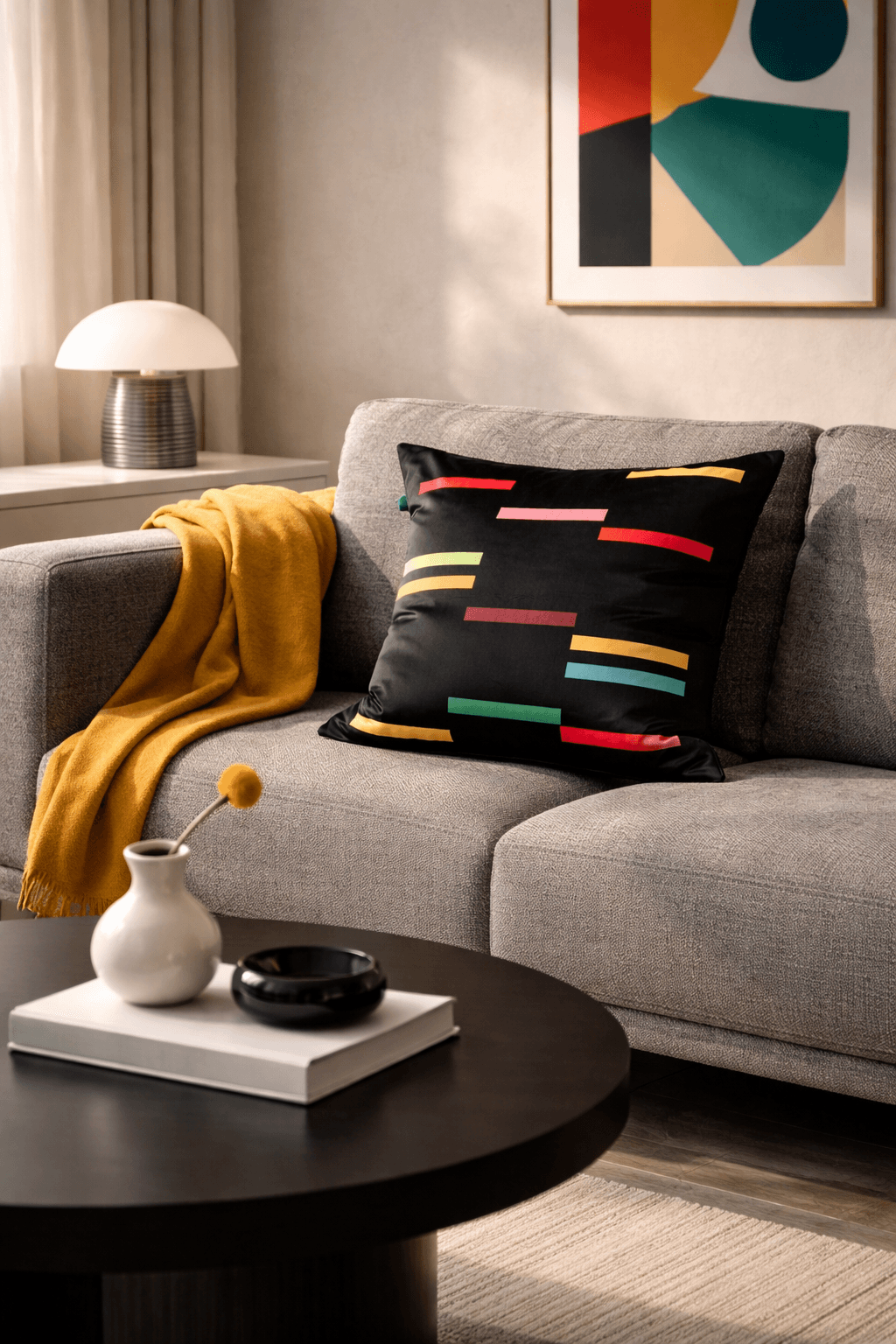 Neon Afterglow Pillow styled