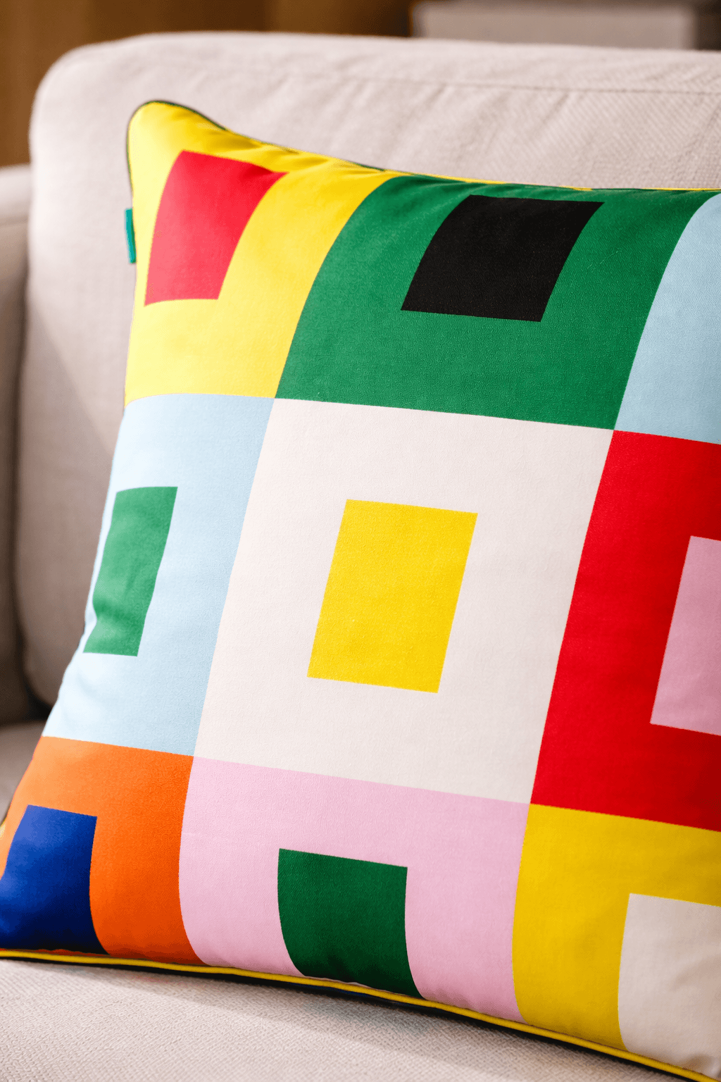 Primary Canvas Pillow close up