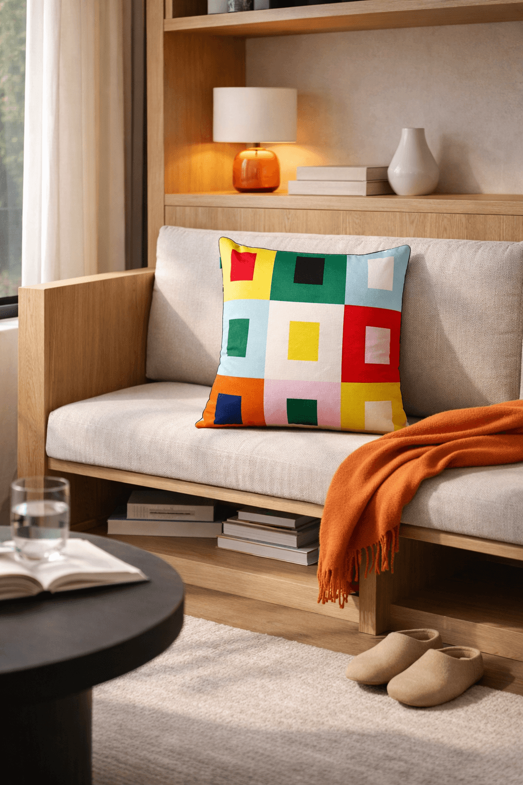 Primary Canvas Pillow styled