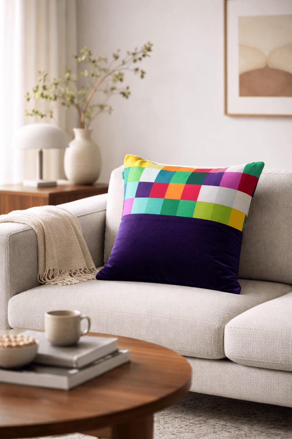 Prism Dusk Pillow styled