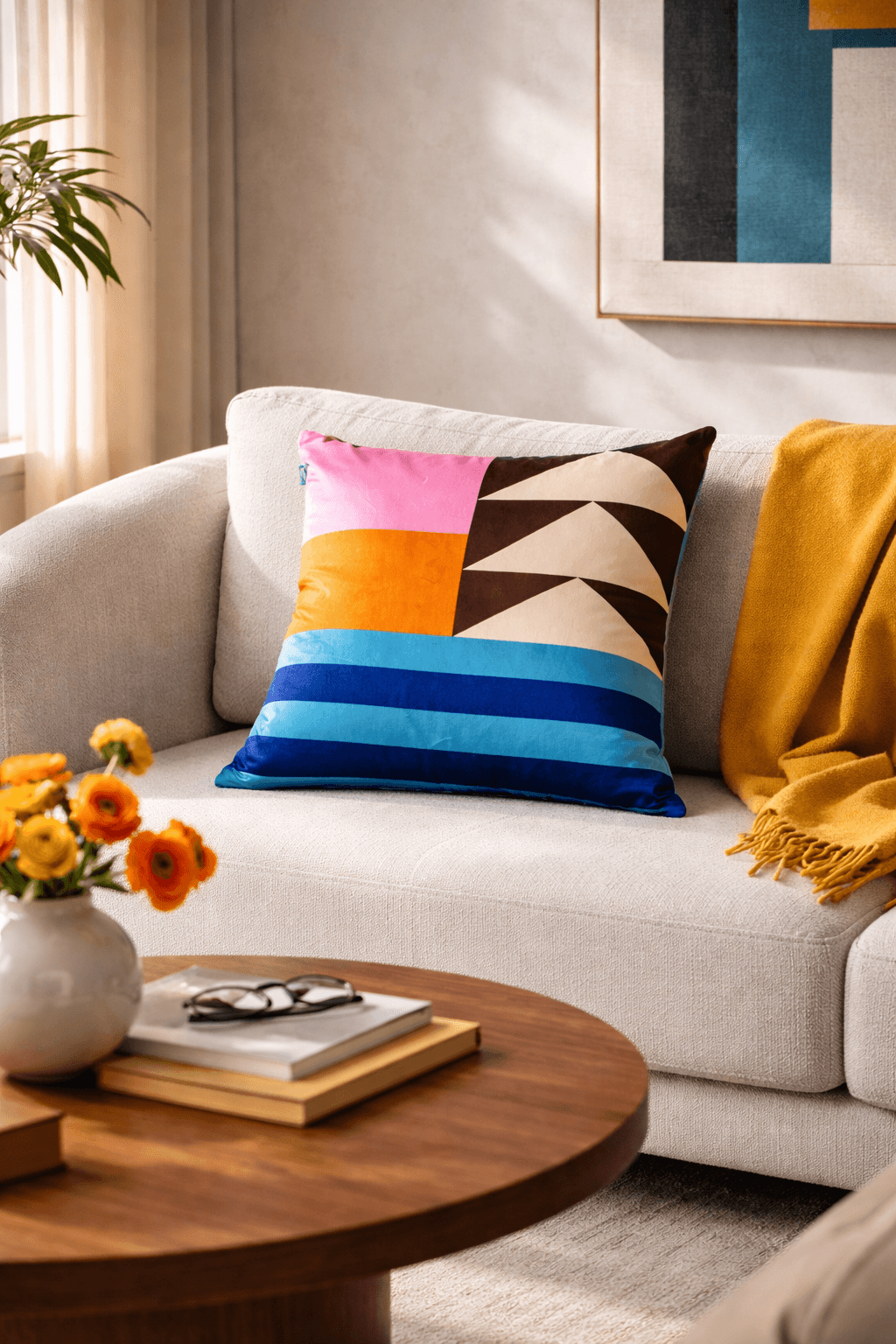 Riviera Bloom Pillow styled