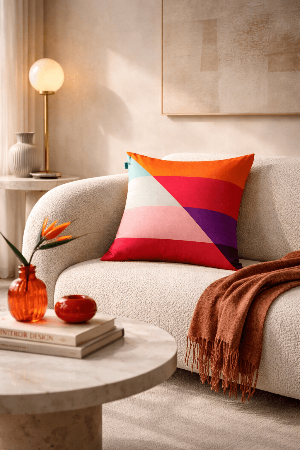 Sunset Horizon Pillow styled